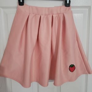 Midnight Hour Pink Skirt (S) with Strawberry Decal